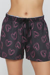Zivame Satin Hearts Sleep Short Set - Black Beauty — thumbnail 6
